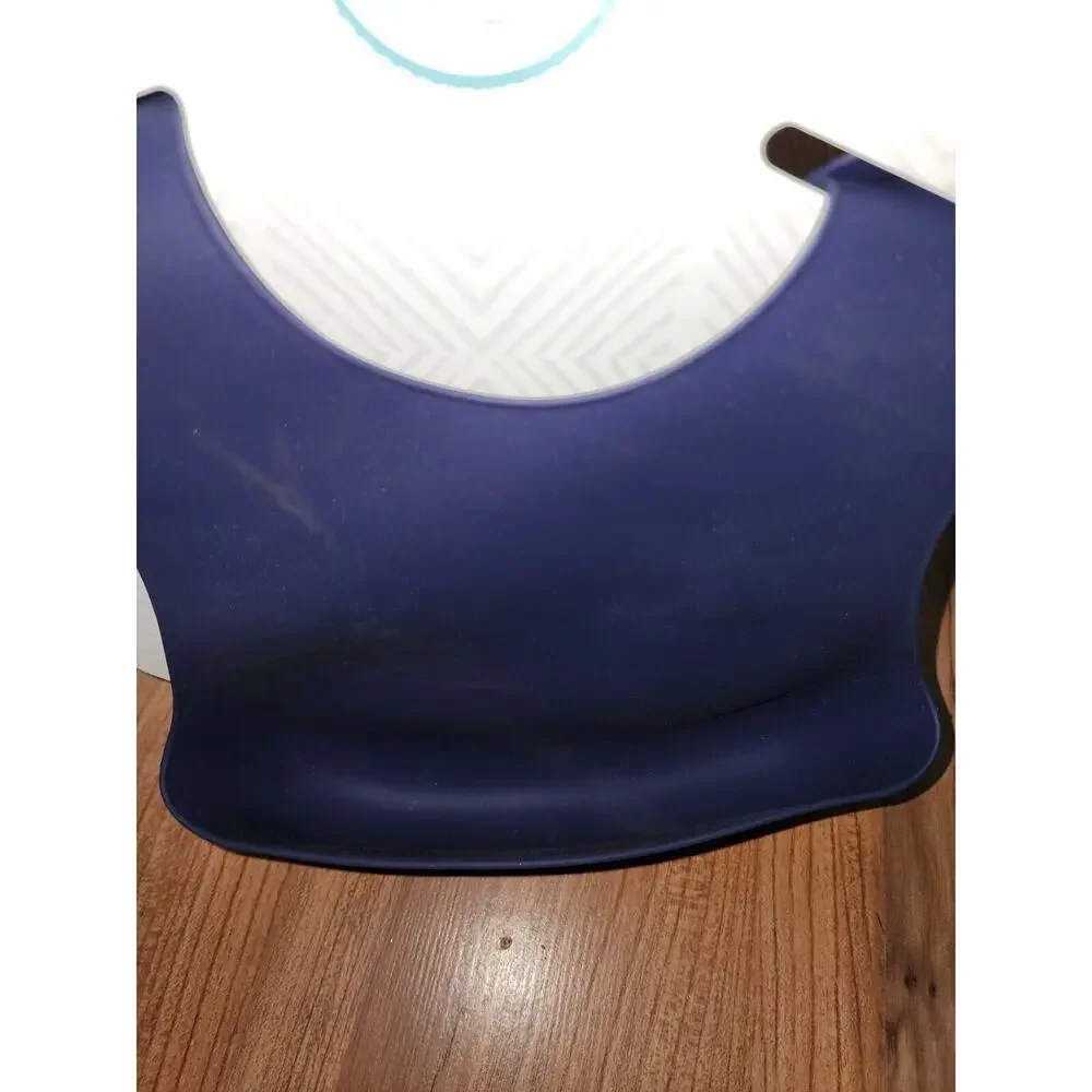 Bazzle Baby Silicon Bib Navy Blue Roll Up For Storage